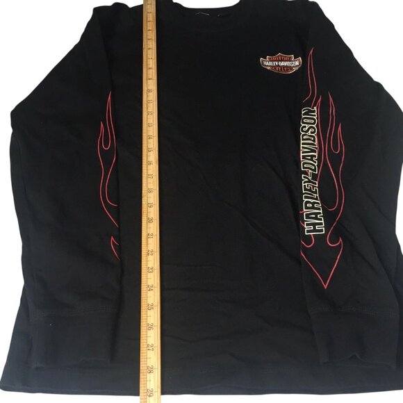 Harley-Davidson Shirt Mens Medium Long Sleeve Flames Bar & Shield 99042-09VM - Picture 8 of 14